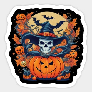 witch skull Halloween Sticker